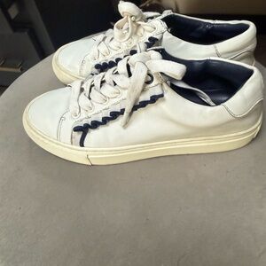 Tory Burch White and Navy Women's Sneakers